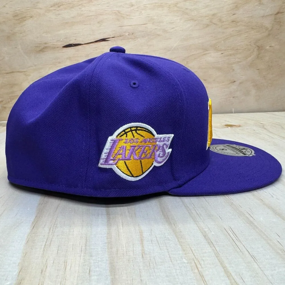 NEW Los Angeles Lakers Mitchell Ness HWC Basic Liberty Fitted Hat Cap Sz 8